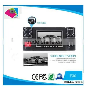120 Degrees Car DVR Car Black Box F30 With Dual Lens 2.7" TFT LCD Screen Car Black Box thumbnail-1