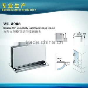 Orthogonal Camber 90 Degrees Double Sided Glass Door Clamp Brass Hinge thumbnail-2