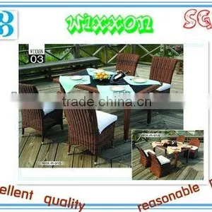 Rattan Dining Table and Chair thumbnail-1