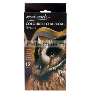 Mont Marte Coloured Charcoal Pencils 12pce thumbnail-1