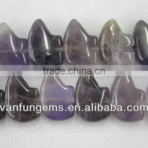 Gemstone Carved Animal Amethyst Carved Bear thumbnail-1