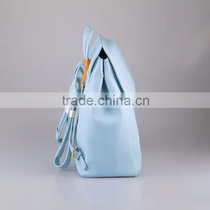 4574 2016 Factory Price Fashion Blue Leather Backpack la Moda Mochila Azul thumbnail-2