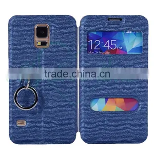 Newest Smart Phone Leather Wallet Case for Samsung Galaxy S5 With Special Ring thumbnail-1
