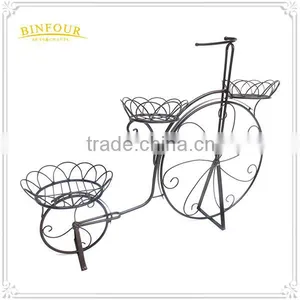 Garden Bicycle Flower Pot Planter Basket Sculpture Iron Metal Flower Stand thumbnail-4