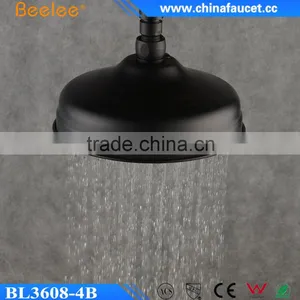 Black Round Brass Shower ORB Ceiling Wall Rainfall Shower Head thumbnail-1