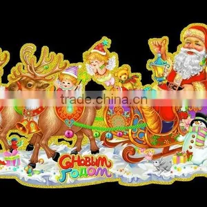 Christmas Santa Wall Sticker,Christmas Wall Decorative Stiker thumbnail-3