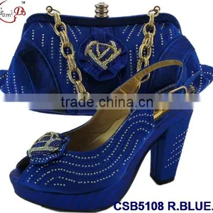 CSB5108 2016 Newest Design Woman Hot Selling Shoes With Matching Bags Crystal Cluth Factory Price Shoes Whole Sale Price thumbnail-2