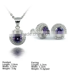 [SZH-1208] 925 Silver Jewelry Set With CZ Stones, Micro Pave Setting, Wedding Jewelry Sets. thumbnail-6