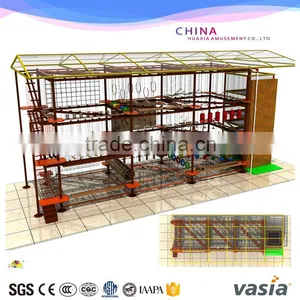 Shopping Mall Rope Course Adventure Equipment for Kids Zone Rock Climbing Walls thumbnail-1