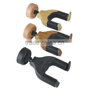 Auto Lock Wall Hanger Type Real Solid Wood Insturment Hanger Wooden Guitar Hanger thumbnail-2