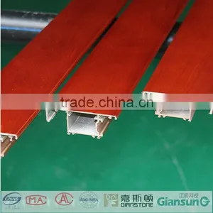 High Quality Pvc Veneer Coating Aluminum Window & Door Profiles/ Fireproof Wooden Coated Aluminium Windowdoor and Sections thumbnail-1
