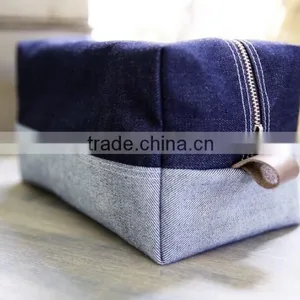 Personalized Women's Waxed Canvas Toiletry Bag /waxed Canvas Cosmetic Bag /selvage Denim Bags and Pouches Quality Choice thumbnail-1