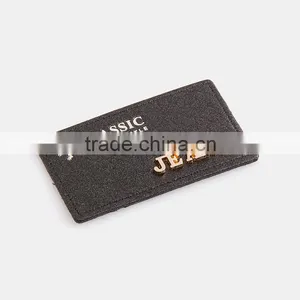 Jeans PU Leather Patch Metal Logo Plate Hat Beanies Patch thumbnail-3