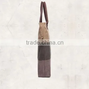 Hot Sale High Quality Fashion Cheap Standard Size Canvas Tote Bag Leather Handle GW835 thumbnail-2