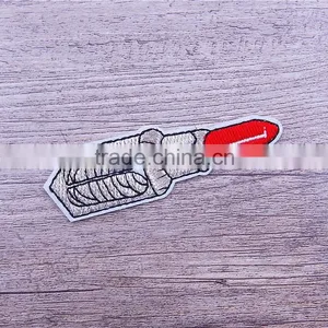 Custom Iron on Embroidery Lipstick Heat Press Polo Patches Wholesale thumbnail-1