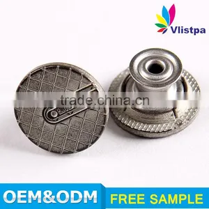 Brass Wholesale Engraved Logo Flat Metal Tack Decorative Types of Buttons for Jeans thumbnail-4