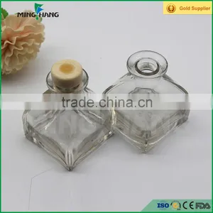 Square Fragrance Aroma Diffuser Glass Bottle 60ml With Cork thumbnail-1