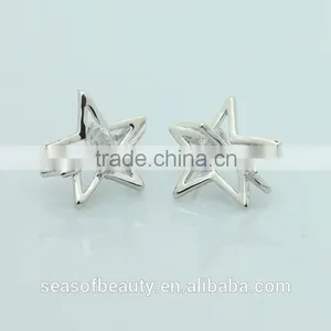 Decorative Ear Stud Metal Silver Star Fashionable Design Ear Studs thumbnail-6