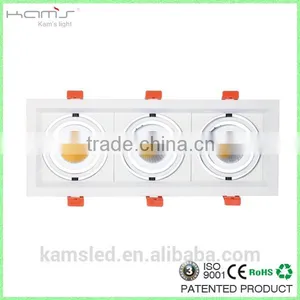3*10w Trimless Recessed Cob Led Grille Light PMMA Lens Adjustable Spot Light Warm White 3000k thumbnail-1