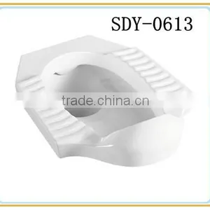 White Ceramic Squatting Pan With Fender Bathroom WC Toilet Pan thumbnail-1
