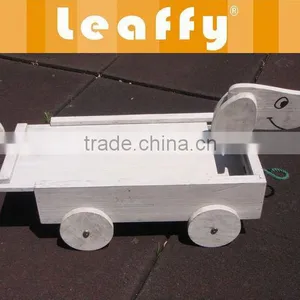 LEAFFY-Wooden Wagon Planter thumbnail-1