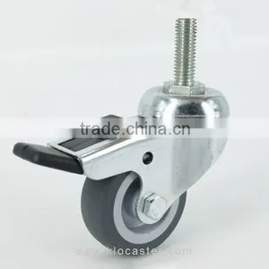 2" TPR Caster With Threaded Stem, 50mm TPR Light Duty Caster With Brake thumbnail-1