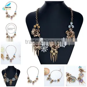 Fashion Women Gold Maxi Metal Tassel Bib Choker Necklace thumbnail-1