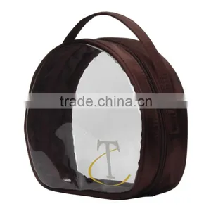 Satin Fabric Cosmetic Bag/clear Travel Toiletry Bags Made in China thumbnail-2