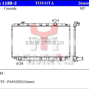 Radiator for Toyota Cresside 88 26mm MT thumbnail-1