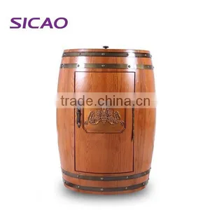 48L 18 Bottles Barrel Oak Wood Wine Fridge thumbnail-1