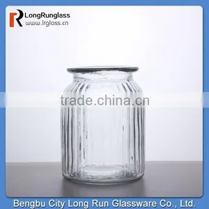 LongRun 22oz Vintage-Style Ribbed Candy Glass Jar Glassware thumbnail-2