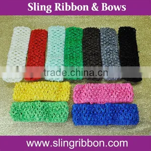 Hot Sales Curly Grosgrain Ribbon Bow Elastic Crochet Headband For Kids thumbnail-3
