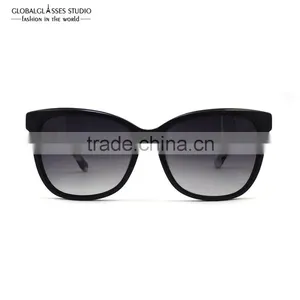 Sun Fashion Handmade Acetate Sunglasses Women Horn Rimmed Style Sunglasses With Shiny Bling Rhinestones 6602R thumbnail-3