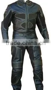 Leather Gray Heavy Bike Suits,Leather Motorbike Suits Mens,motorcycle Fashion Leather Suit in Black White Grey Color thumbnail-4