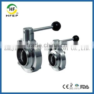 HF1B008 DN100 Weld Stainless Steel 304 Sanitary Low Price Butterfly Valve thumbnail-1