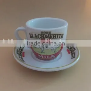 Thick Fine Porcelain Coffee and Tea Set Custom Printed Porcelain Ceramic Cups and Saucers Sets thumbnail-3