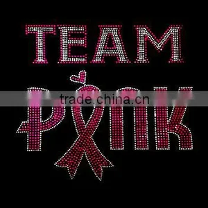 Custom Rhinestone Transfer Breast Cancer Ribbon Motif Rhinestone Heat Transfer thumbnail-1