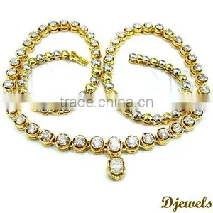 Diamond Gold Necklaces, Bridal Diamond Necklaces, Diamond Jewelry thumbnail-1