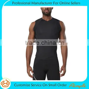 Custom Men's Breathable Sport Vest Sleeveless Compression Fitness Tank Top thumbnail-1
