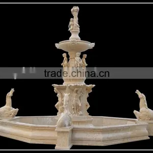 Large Egypt Beige Cream Nature Marble Fountain thumbnail-1