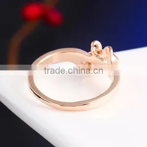 O Rings Jewelly Fashion Crystal Heart Love Letter Ring thumbnail-3