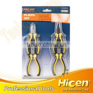 4pcs Bi-color Plastic Handle Mini Pliers Set thumbnail-1