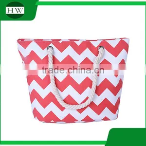 Very Popular Various Chevron Style Custom Canvas Tote Bag Woman Handbag thumbnail-5