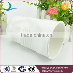 Creative White Ceramic Big Drinking Cups Folding Mug Matte thumbnail-4