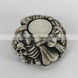 Resin Halloween Skull Candle Holder thumbnail-6