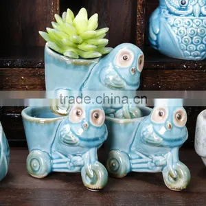 Shabby Chic Succulent Pot Ceramic Animal Flower Planters thumbnail-4