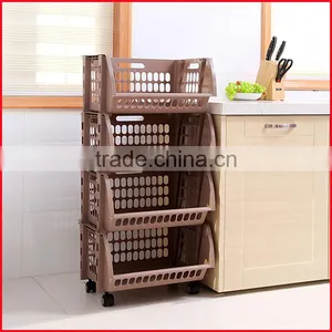 Plastic Stacking Stackers Storage Baskets Vegetable 4 Tier Rack Vegetable thumbnail-3