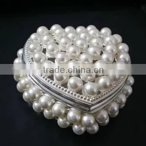 Delicate Pewter Trinket Box Beaded by Pearls thumbnail-1