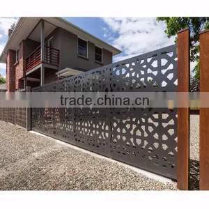 Customed Laser Cut Aluminum Panel Modern Fence Gate Design thumbnail-6