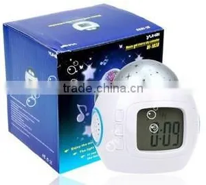 Music and Starry Sky Calendar/LED Light Clock/time Date Week and Thermometer Table Alarm thumbnail-6